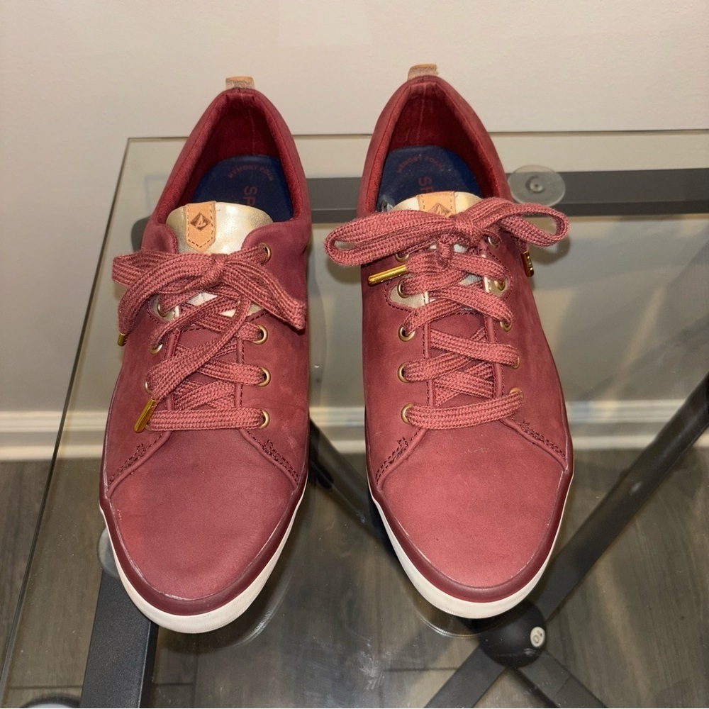 Sperry Women's Sailor Lace to Toe Leather Boat Shoe 8.5, Wine